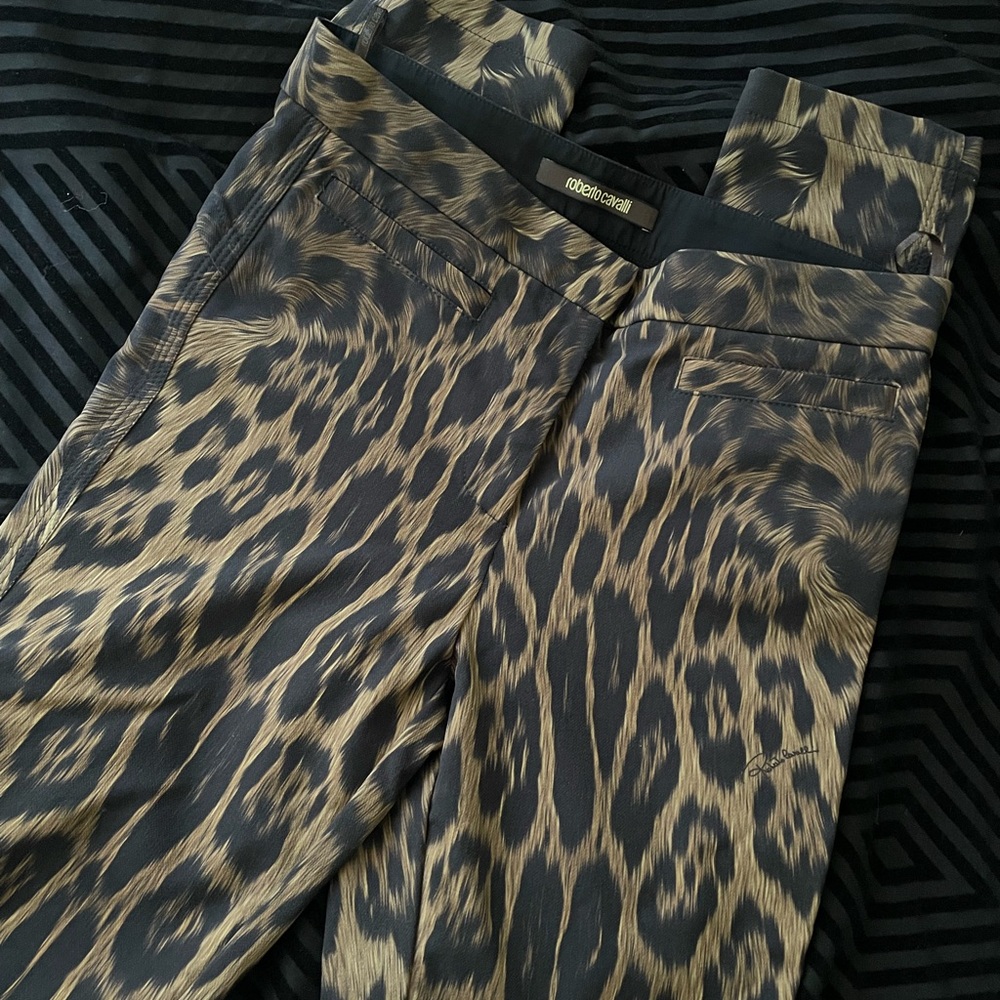 Roberto Cavalli Leopard Print Pants